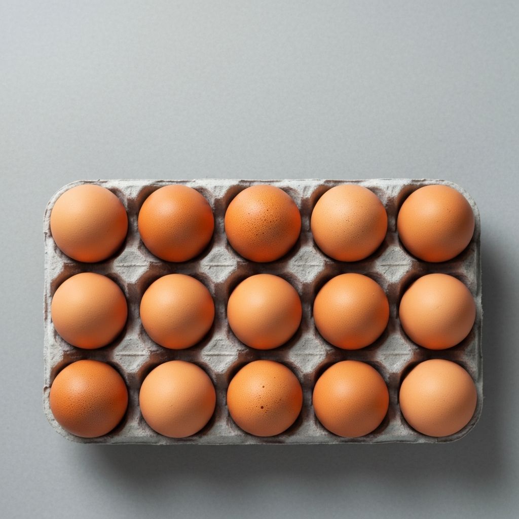 Paper tray of uniformly graded brown eggs
